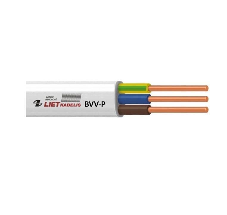 BVV-P kabel 3 x 1,5 mm² hvid 25 m