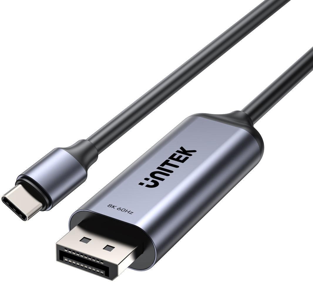 UNITEK 8K USB-C til DisplayPort kabel 1,5 m bi-directional
