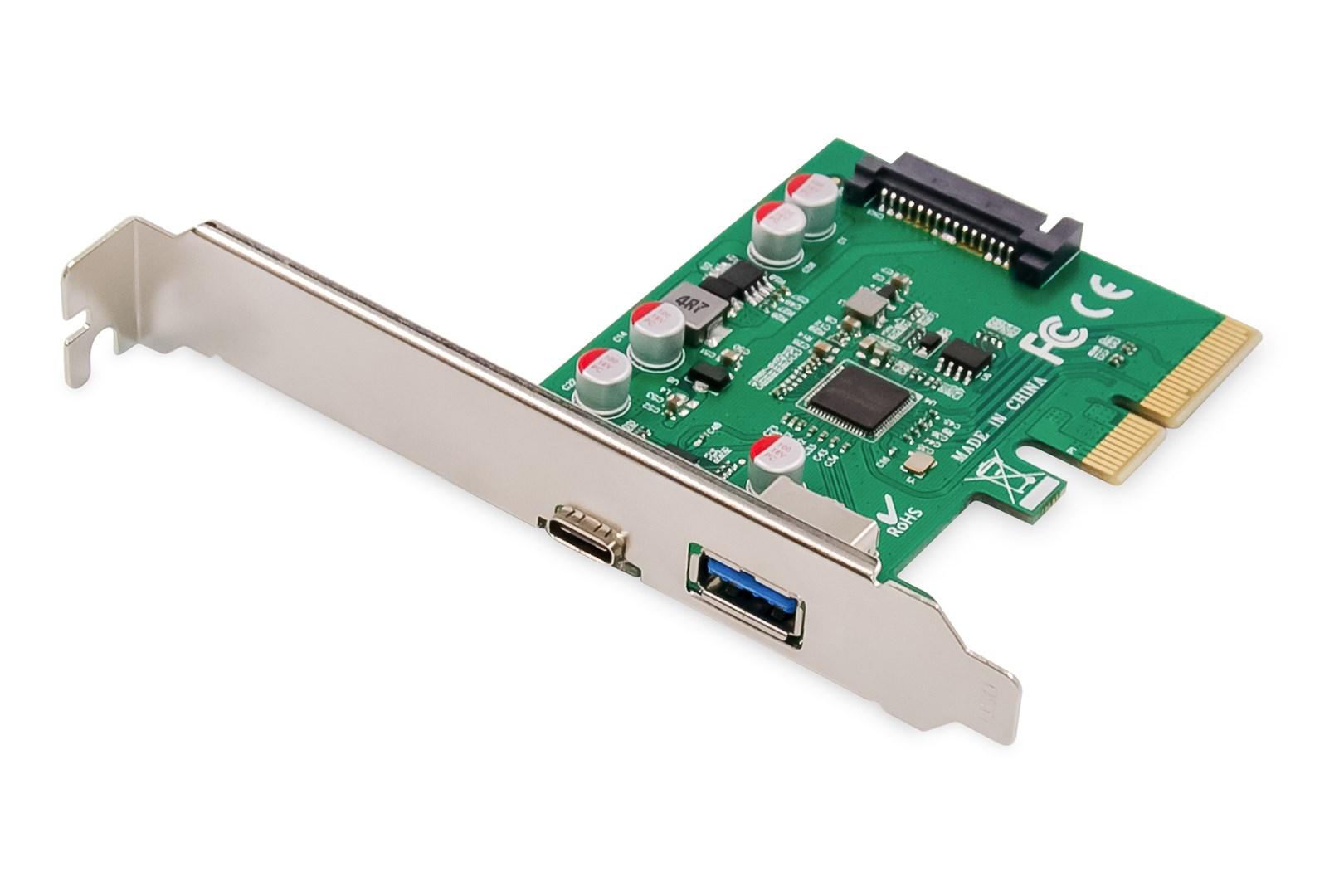 DIGITUS PCIe-kort med USB Type-C og USB-A