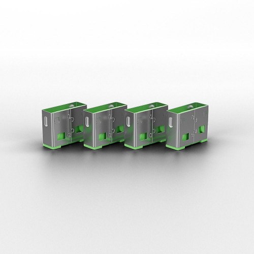 LINDY USB-portblokering til USB-A, 4 stk. med nøgle - grøn