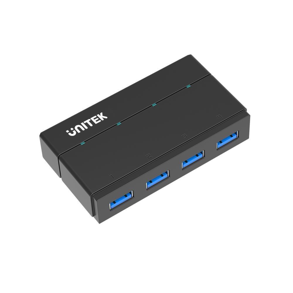 UNITEK Y-HB03001 USB-hub med 4 porte USB 3.2 Gen 1 - sort