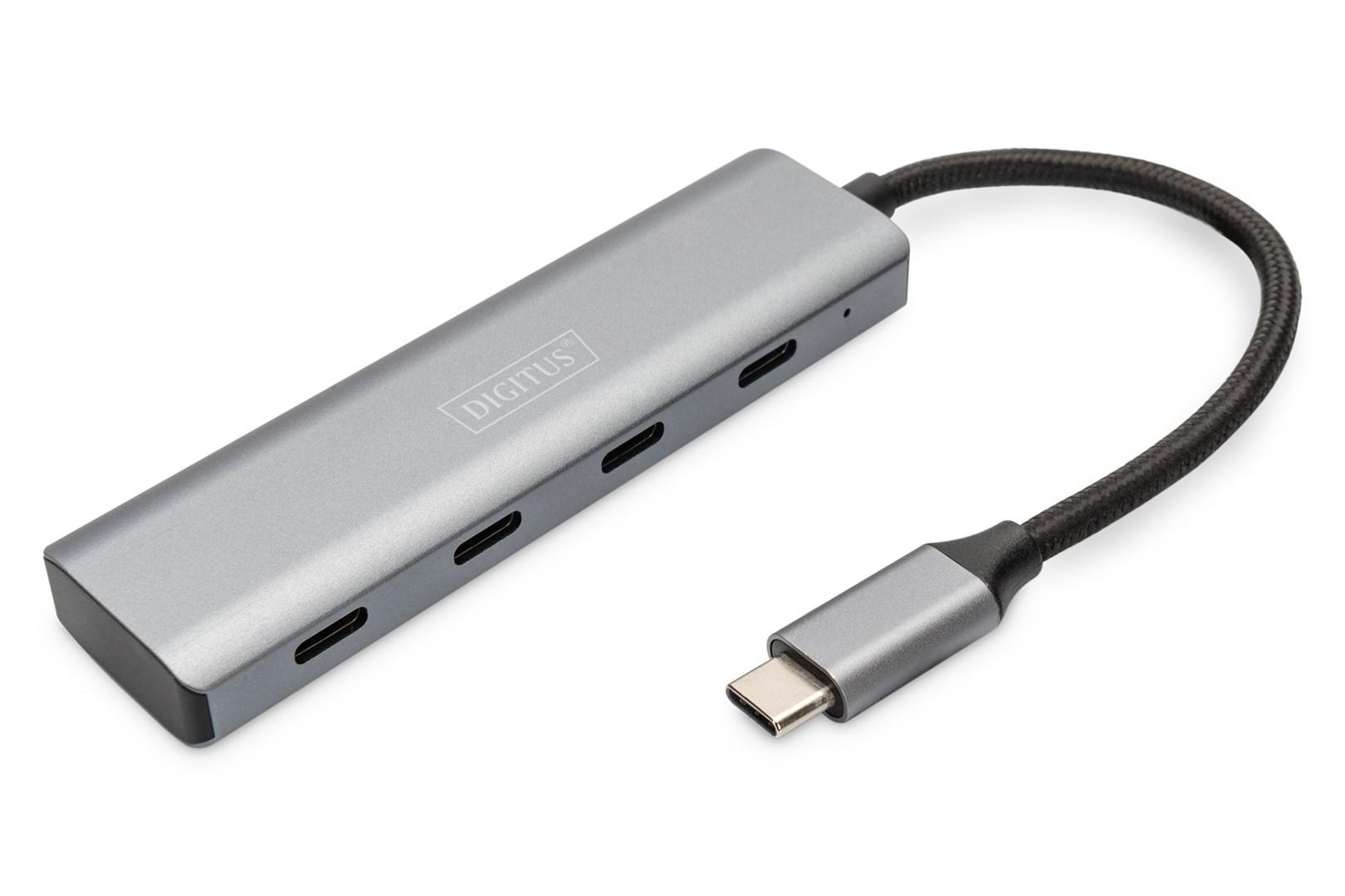 DIGITUS USB-C 4-port hub, mørkegrå