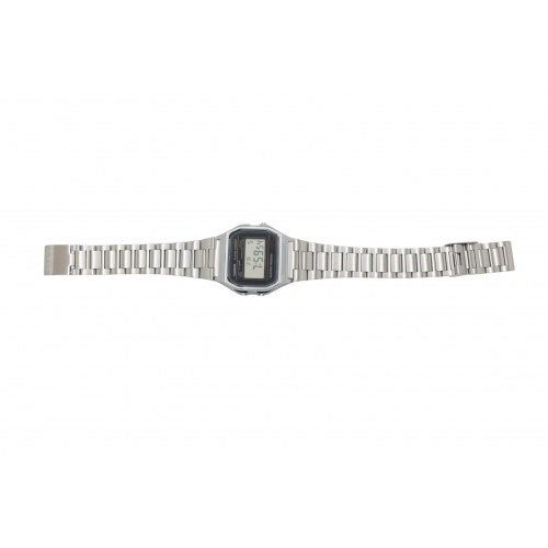 Casio A158WA Vintage digitalur unisex med rustfrit stålrem - sølv