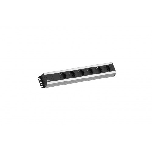 Bachmann Handværkerstikdåse 6-vejs 19"-kompatibel sort 2,0 m uden afbryder