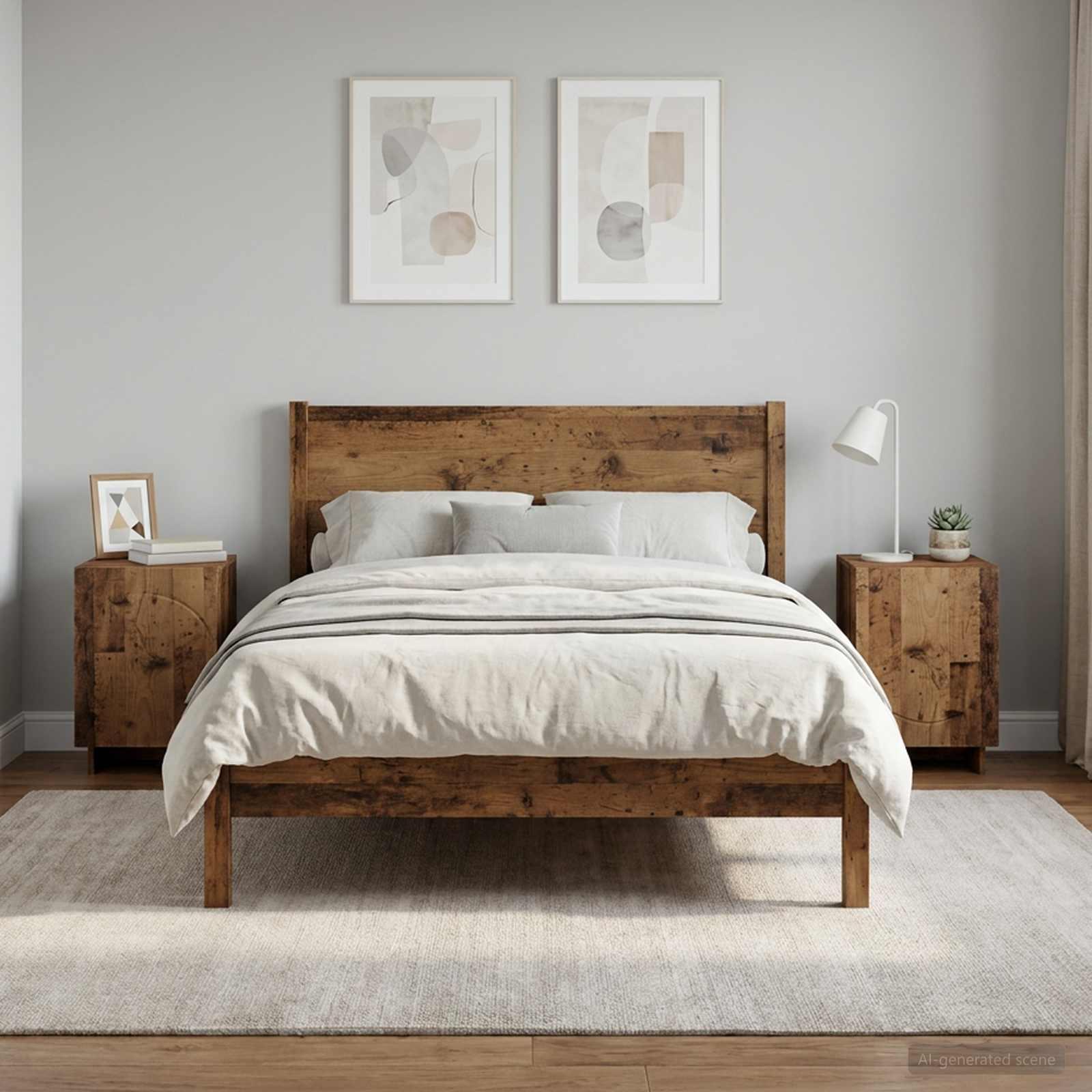 vidaXL Natskab 2 stk. Gammelt træ 33,5 x 34,5 x 50 cm Konstrueret træ