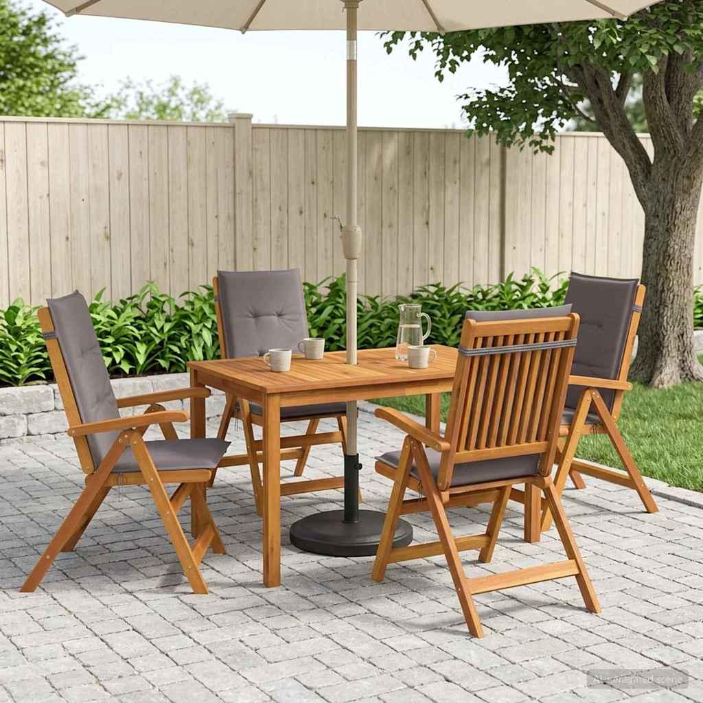vidaXL 5-Piece Garden Dining Set Naturfarvet Massivt Akacietræ