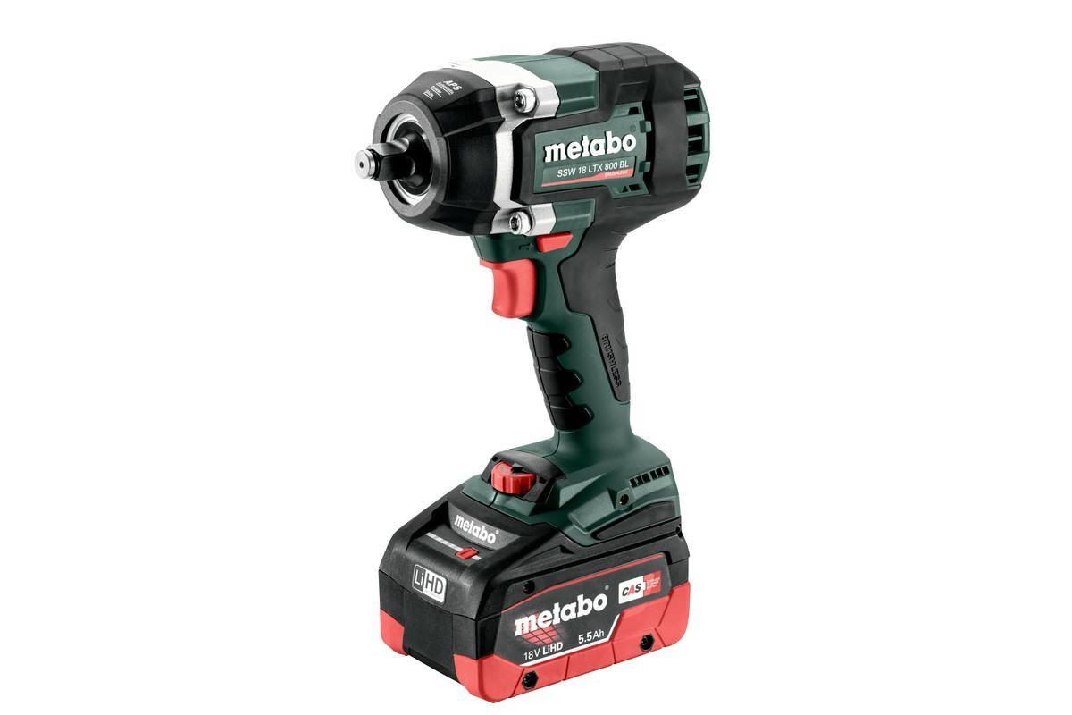 Metabo SSW 18 LTX 800 BL slagnøgle 18 V 2 x 5,5 Ah LiHD 1200 Nm MetaBOX