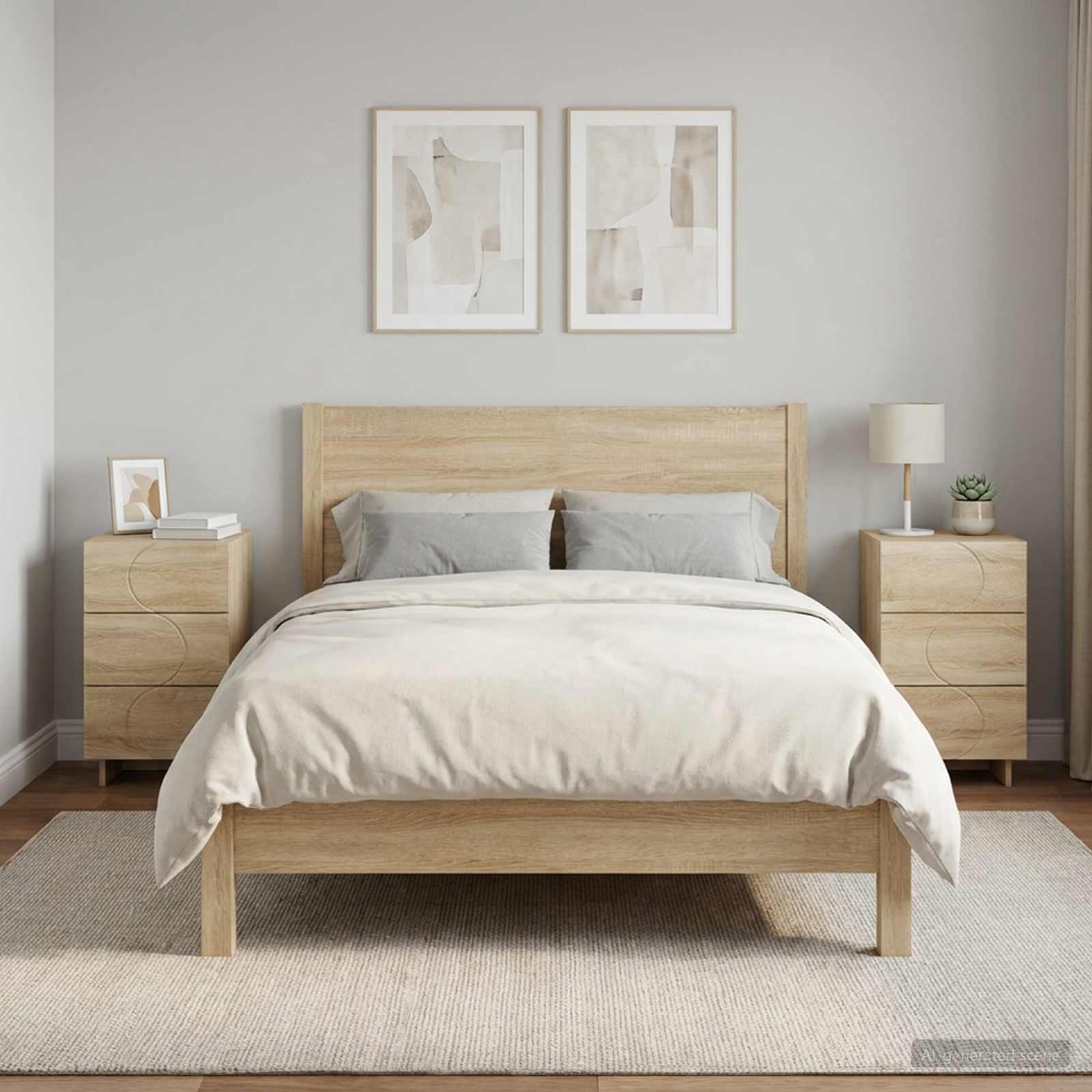 Natskab 2 stk i sonoma-eg 33,5 x 34,5 x 60 cm - sengeborde i konstrueret træ