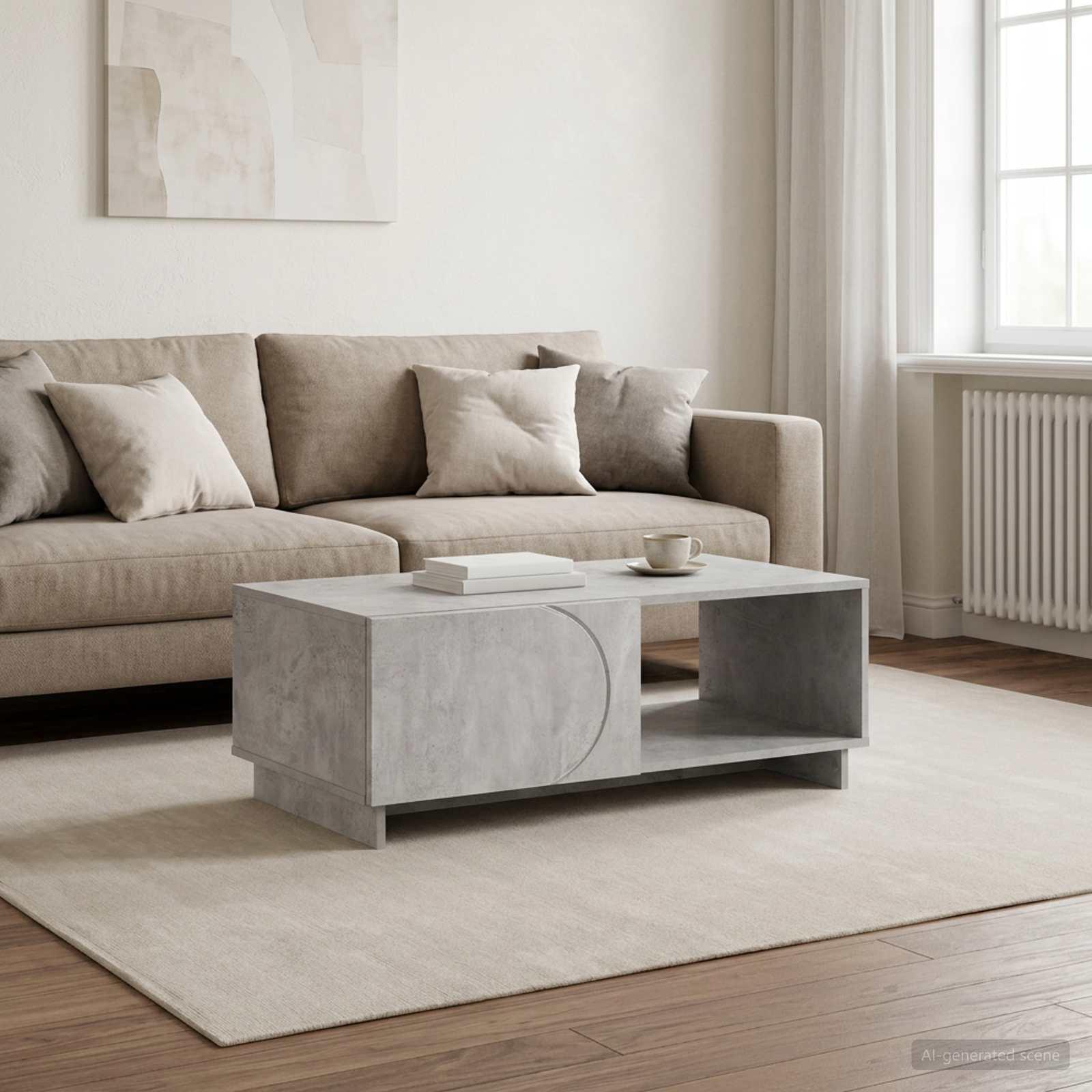 vidaXL Sofabord Betongrå 95 x 50,5 x 35 cm Konstrueret træ