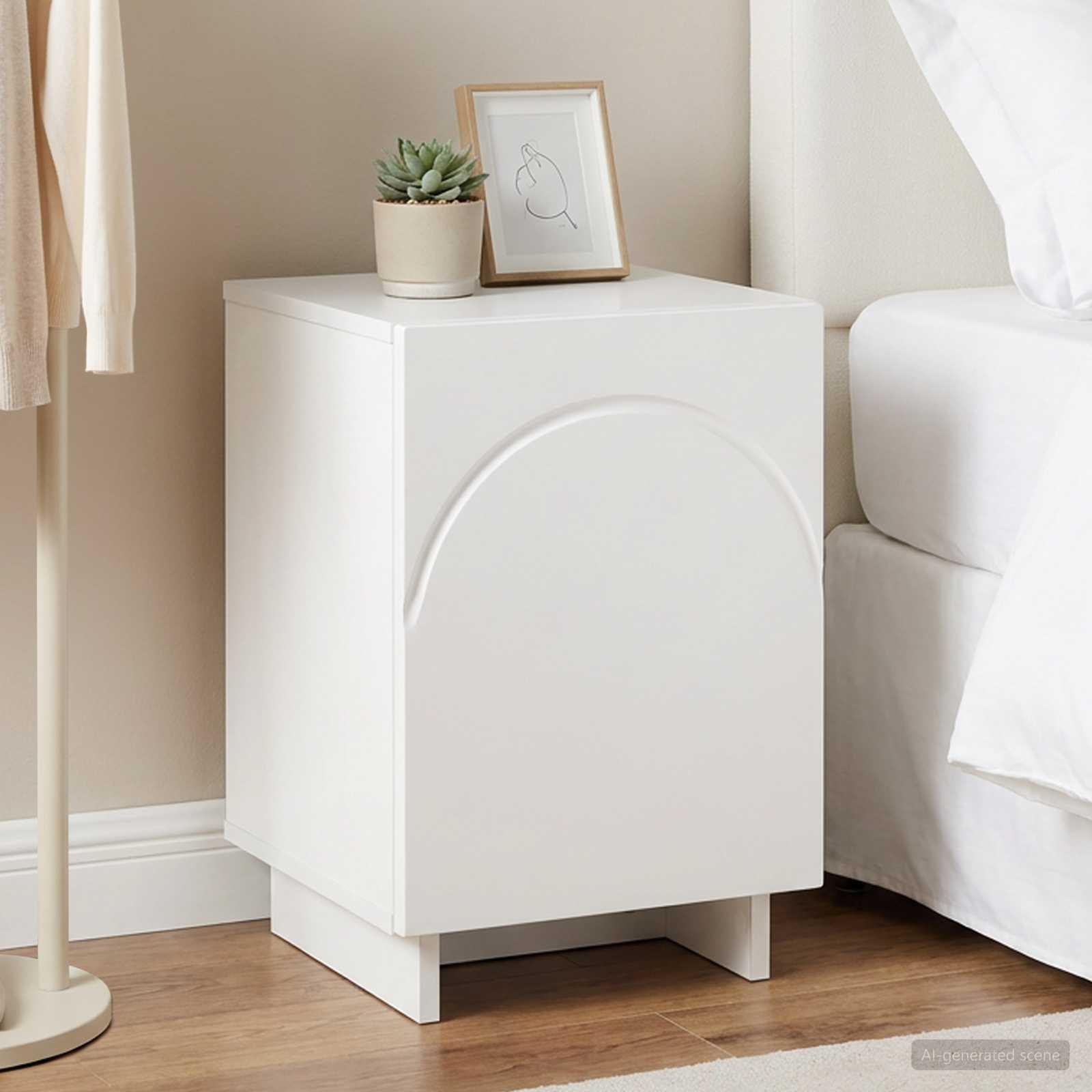 vidaXL Natskab Hvid 33,5 x 34,5 x 50 cm Konstrueret træ
