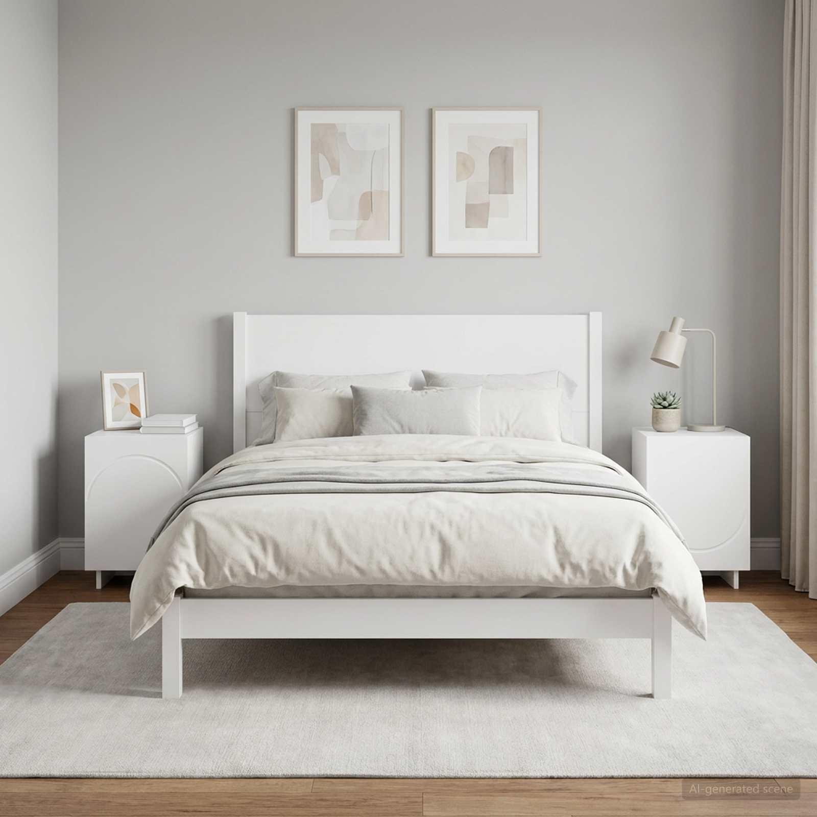 vidaXL Natskab 2 stk. Hvid 33,5 x 34,5 x 50 cm Konstrueret træ