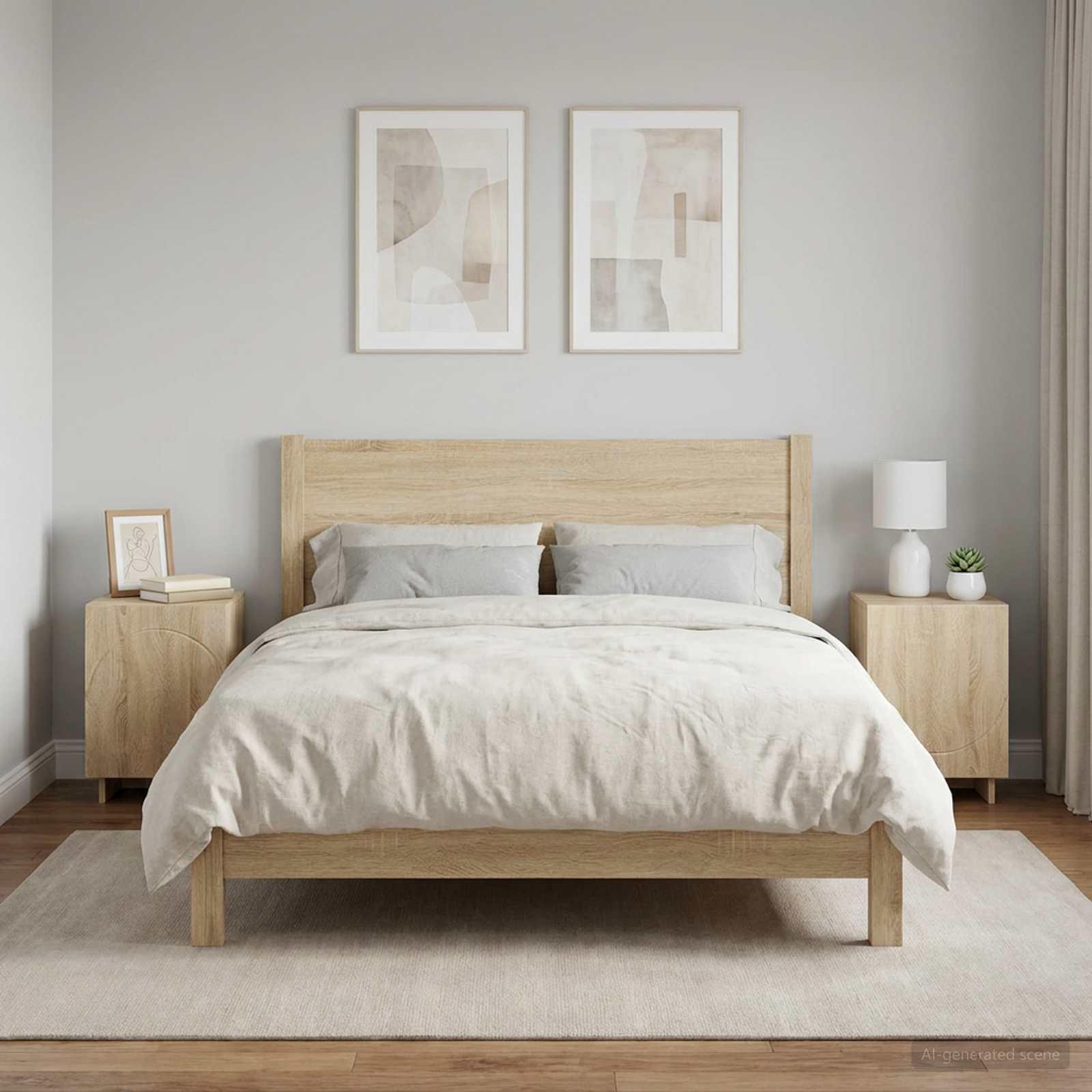 vidaXL Natskab 2 stk. Sonoma-eg 33,5 x 34,5 x 50 cm Konstrueret træ