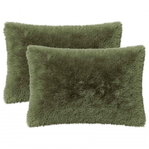Pyntepuder HEERLEN 2 stk. i grøn PV fleece 50 x 75 cm