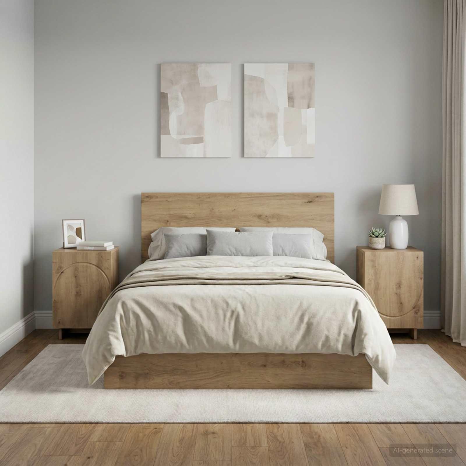 vidaXL Natskab 2 stk. Artisan-eg 33,5 x 34,5 x 50 cm Konstrueret træ