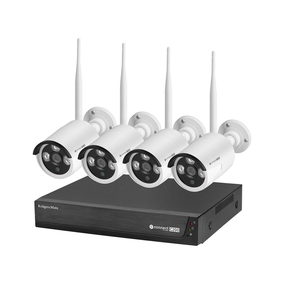 Kruger&amp;Matz Connect C200 Tuya WiFi overvågningssæt med 4 kameraer