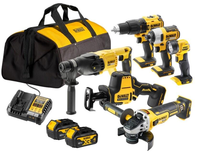 DEWALT COMBO-sæt 18V DCK607M2 (DCD778, DCF787, DCG405, DCH033, DCS369, DCL040) 2x4,0Ah