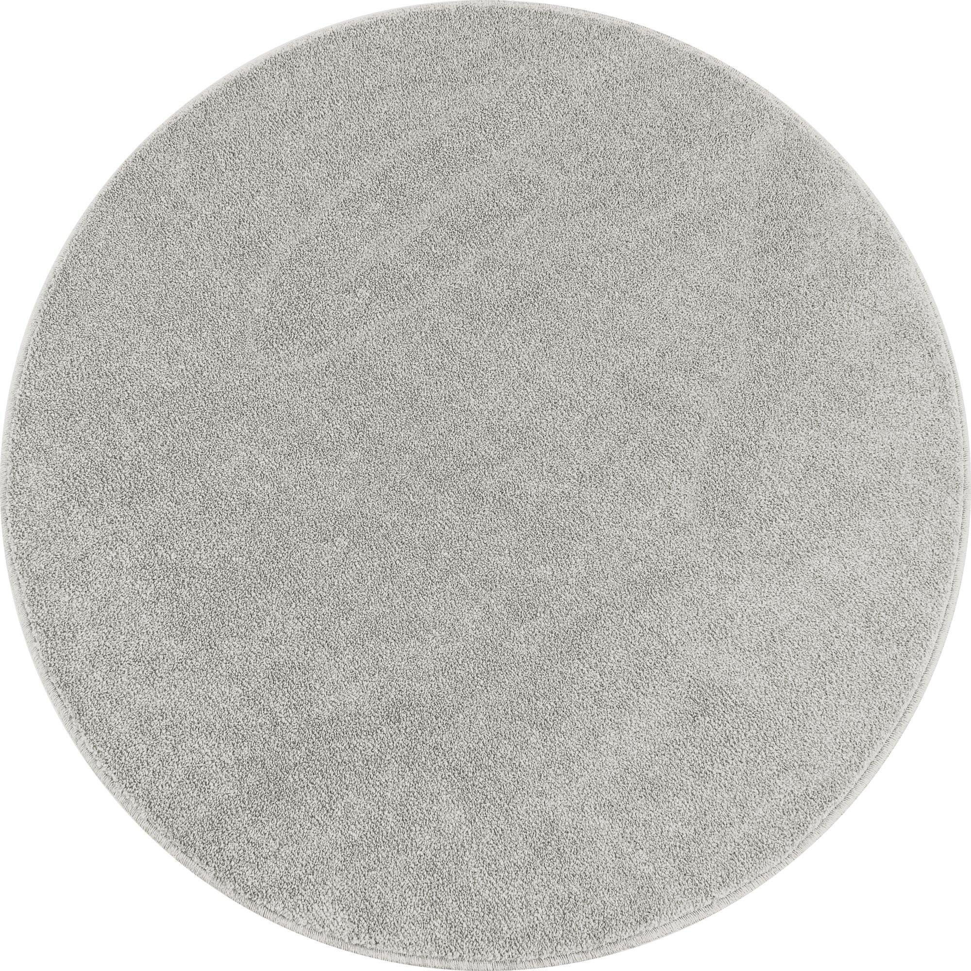 Ata Rund Kortluvet tæppe Ensfarvet - Creme - 200x200 (Rund)