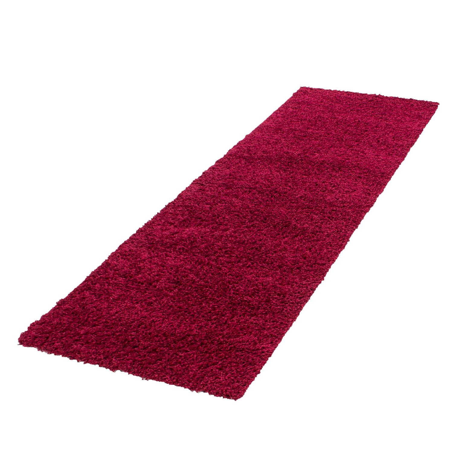 Life Shaggy Tæppeløber Ensfarvet - Rød - 80x250 (Løber)