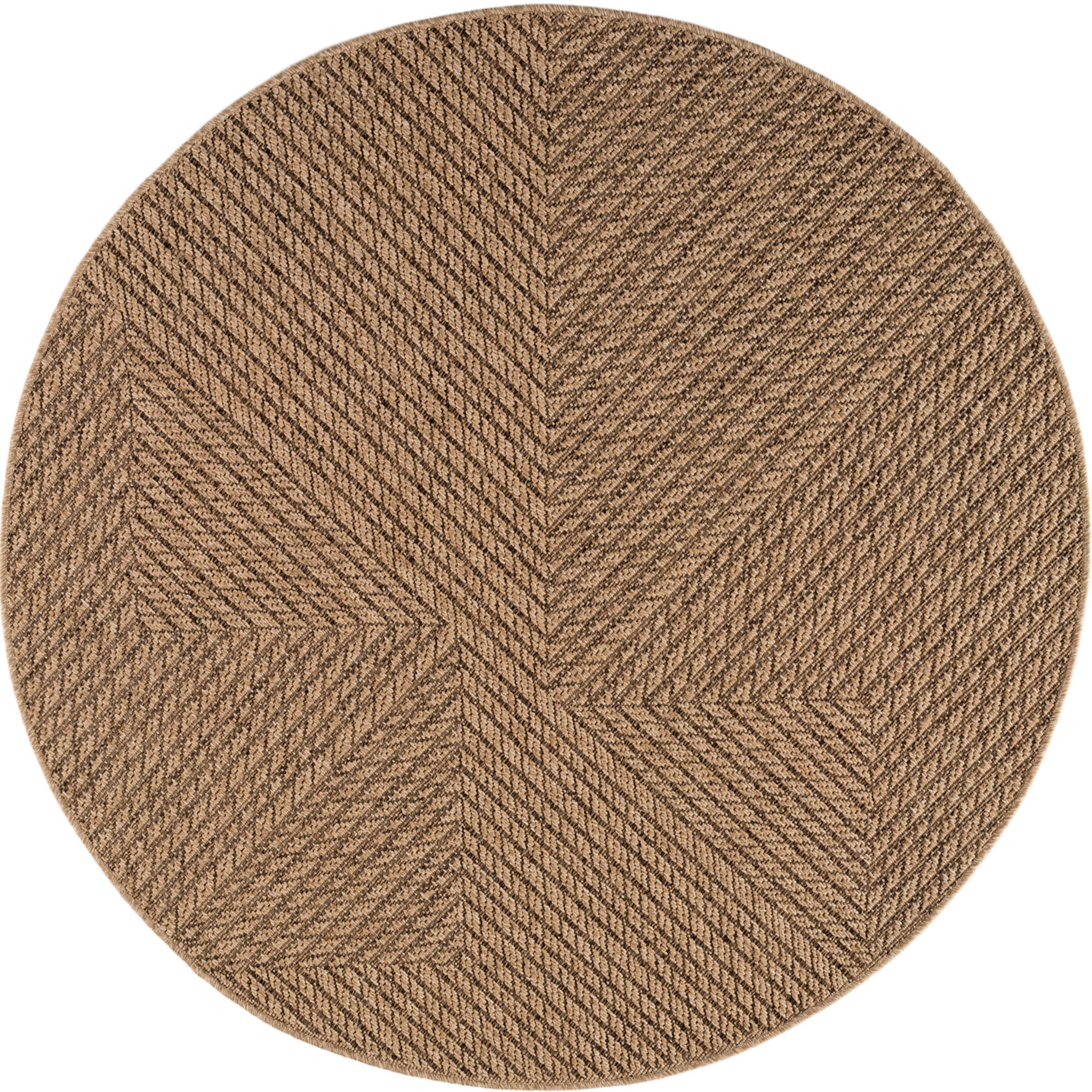 TIMBER rundt in- og udendørs tæppe i jute-optik - beige - 160 x 160 cm