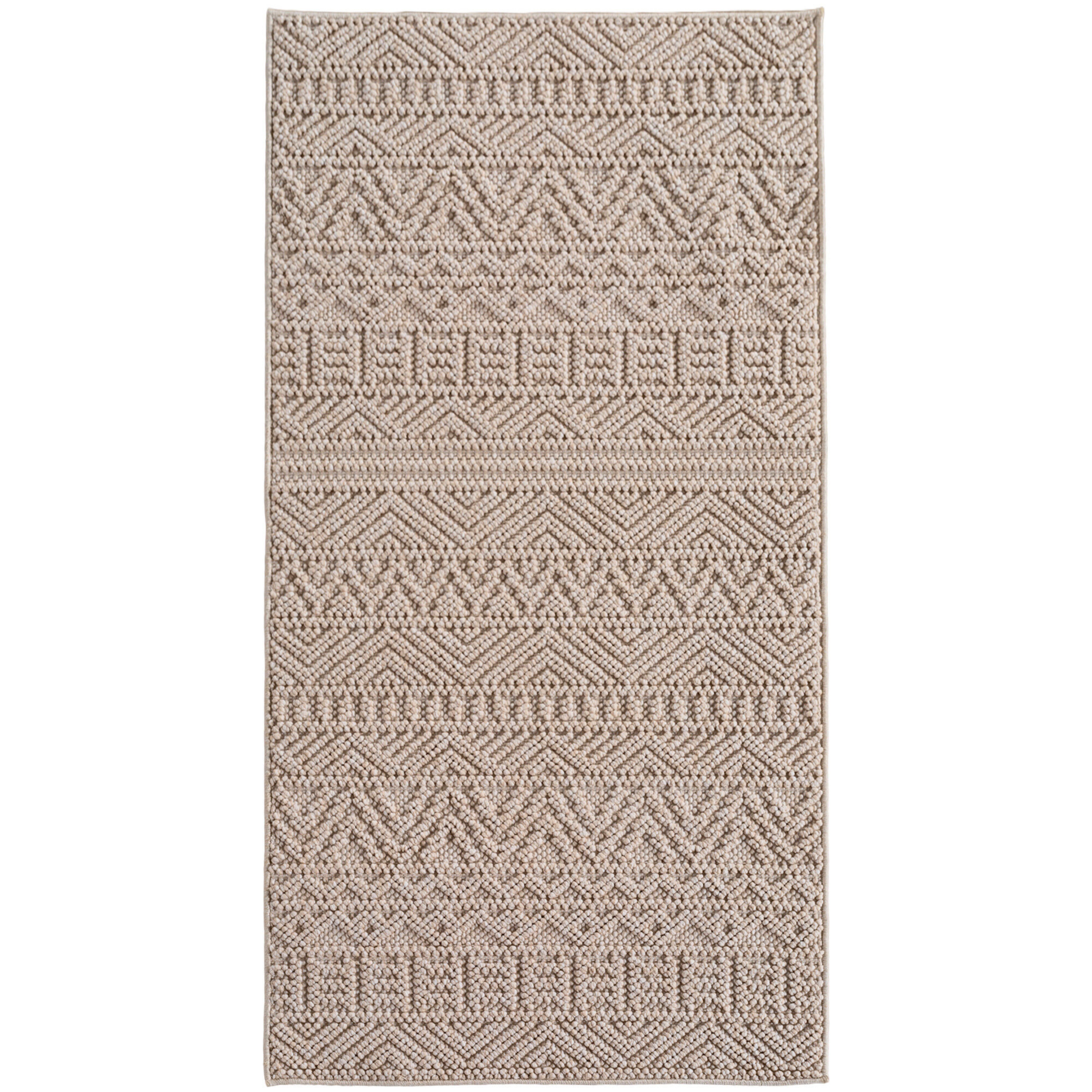 HELIX Unicolor beige løber kortluvet tæppe - 80 x 150 cm