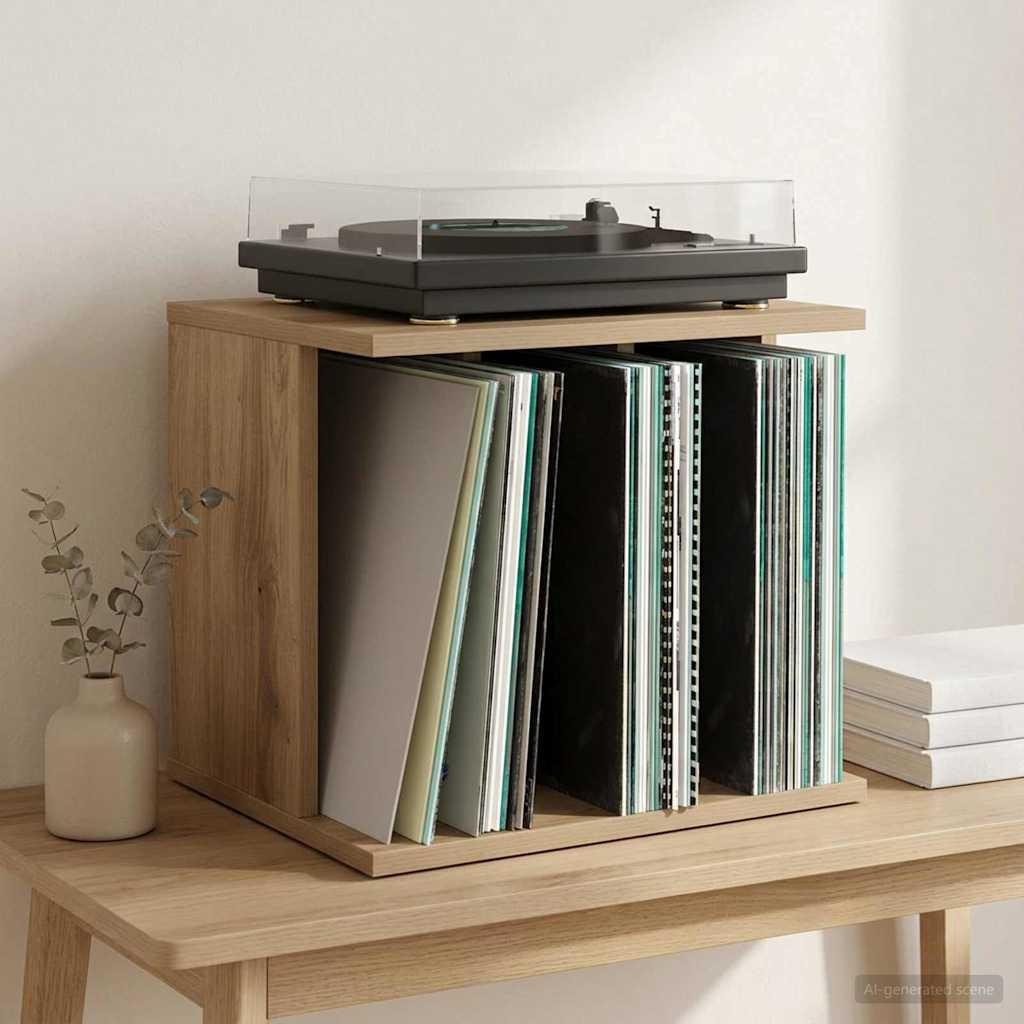 Opbevaring af vinylplader i artisan-eg 42 x 33 x 36 cm