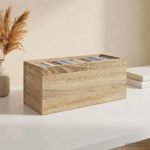 CD opbevaringsrække 4 stk. i sonoma-eg 40 x 17 x 17 cm