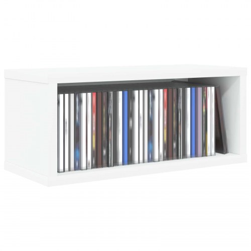 CD opbevaringsrække 2 stk. hvid 40 x 17 x 17 cm