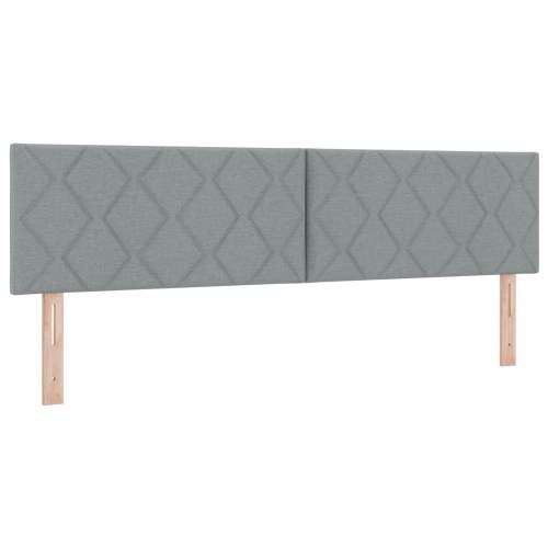 Ottoman seng med madras og LED lysegrå 180 x 200 cm stof