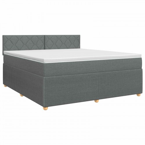 Kontinentalseng med topmadras 140 x 190 cm i stof - mørkegrå