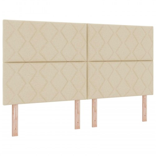 Ottoman seng med opbevaring 180 x 200 cm med madras og hovedgærde 2 stk. - cremefarvet stof
