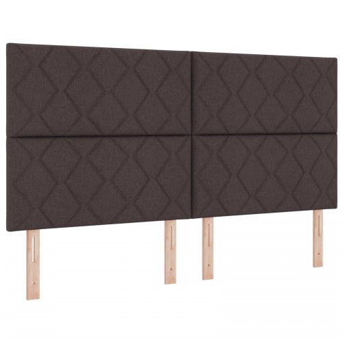 Ottoman seng med madras og hovedgærde 2 stk. mørk brun stof 180 x 200 cm