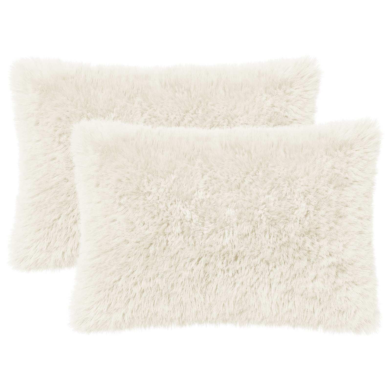 Pyntepuder HEERLEN 2 stk. 30 x 50 cm hvid PV fleece