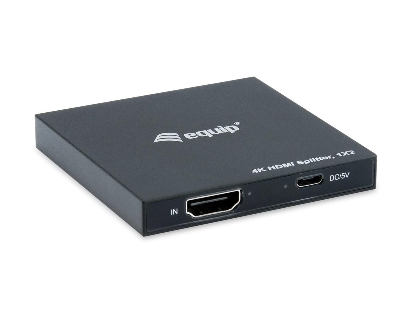 Equip HDMI 1.4 2-ports splitter Ultra Slim 4K 30 Hz - sort