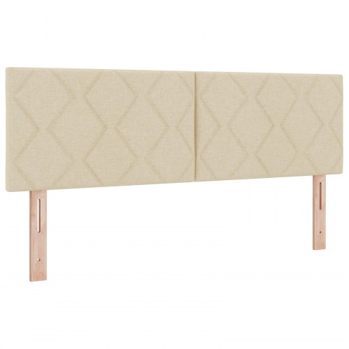 Kontinentalseng med topmadras 160 x 200 cm cremefarvet stof
