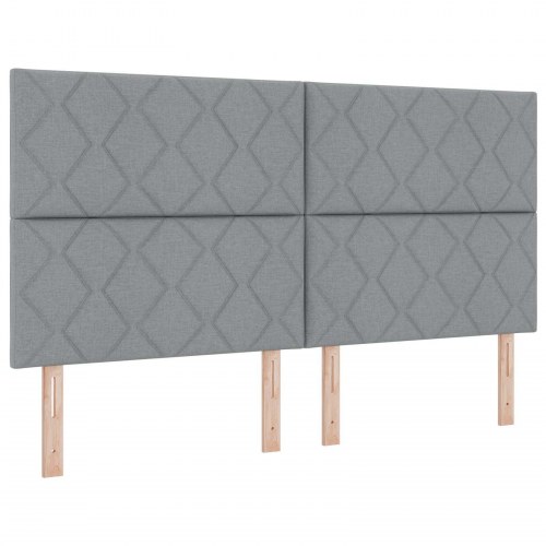 Ottoman seng med madras og hovedgærde 2 stk. 180 x 200 cm lysegrå stof