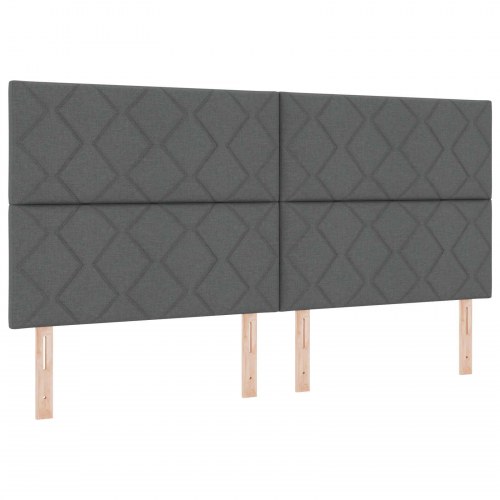 Ottoman seng med madras og LED 200 x 200 cm mørkegrå stof