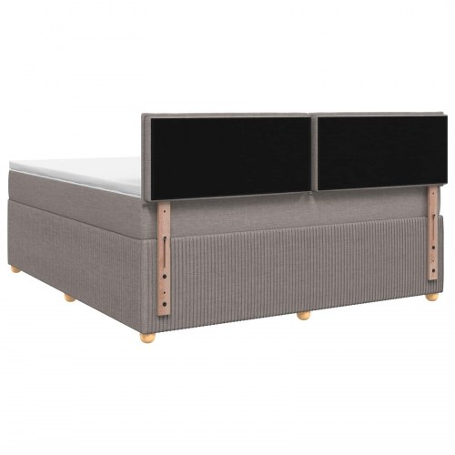 Kontinentalseng med topmadras 140 x 190 cm i stof - gråbrun