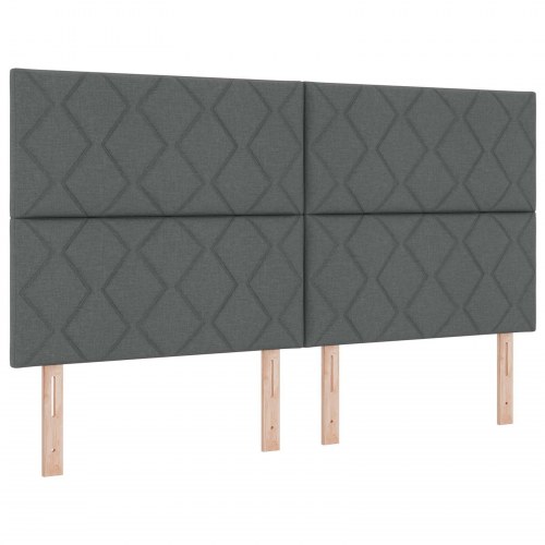 Ottoman seng med madras og LED 180 x 200 cm mørkegrå stof
