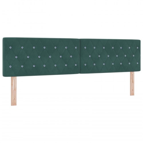 Boksmadrasseng med topmadras 180 x 200 cm i mørkegrøn fløjl