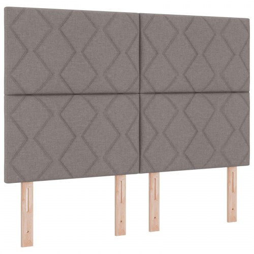 Ottoman seng med madras og LED 160 x 200 cm gråbrun stof