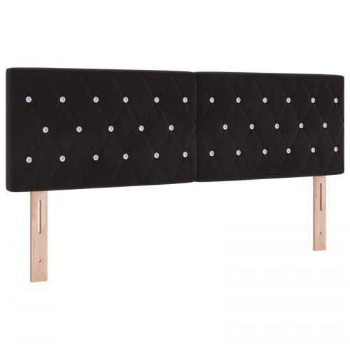 Kontinentalseng med madras, topmadras og hovedgærde 140 x 190 cm - sort fløjl