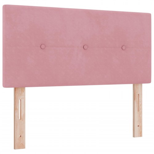 Ottoman seng med madras 80 x 200 cm i lyserød fløjl