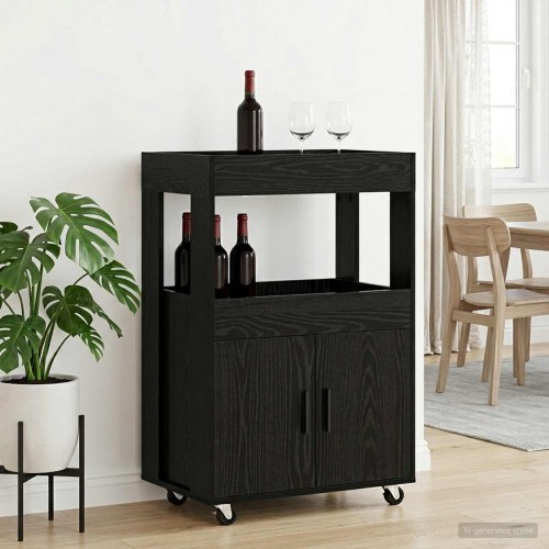 Barvogn i sort eg 60 x 39,5 x 89 cm