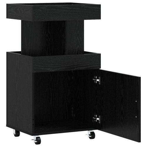 Barvogn i sort eg med hjul - 50 x 41 x 89 cm