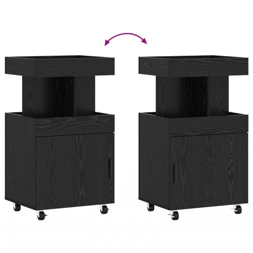 Barvogn i sort eg med hjul - 50 x 41 x 89 cm
