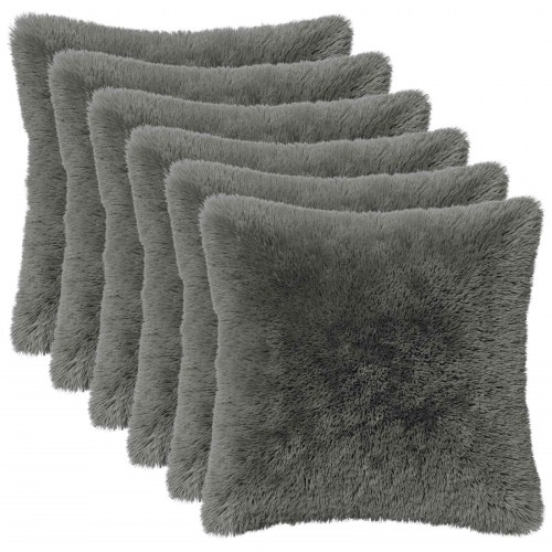 Pyntepuder HEERLEN 6 stk. 35 x 35 cm lys grøn i PV fleece