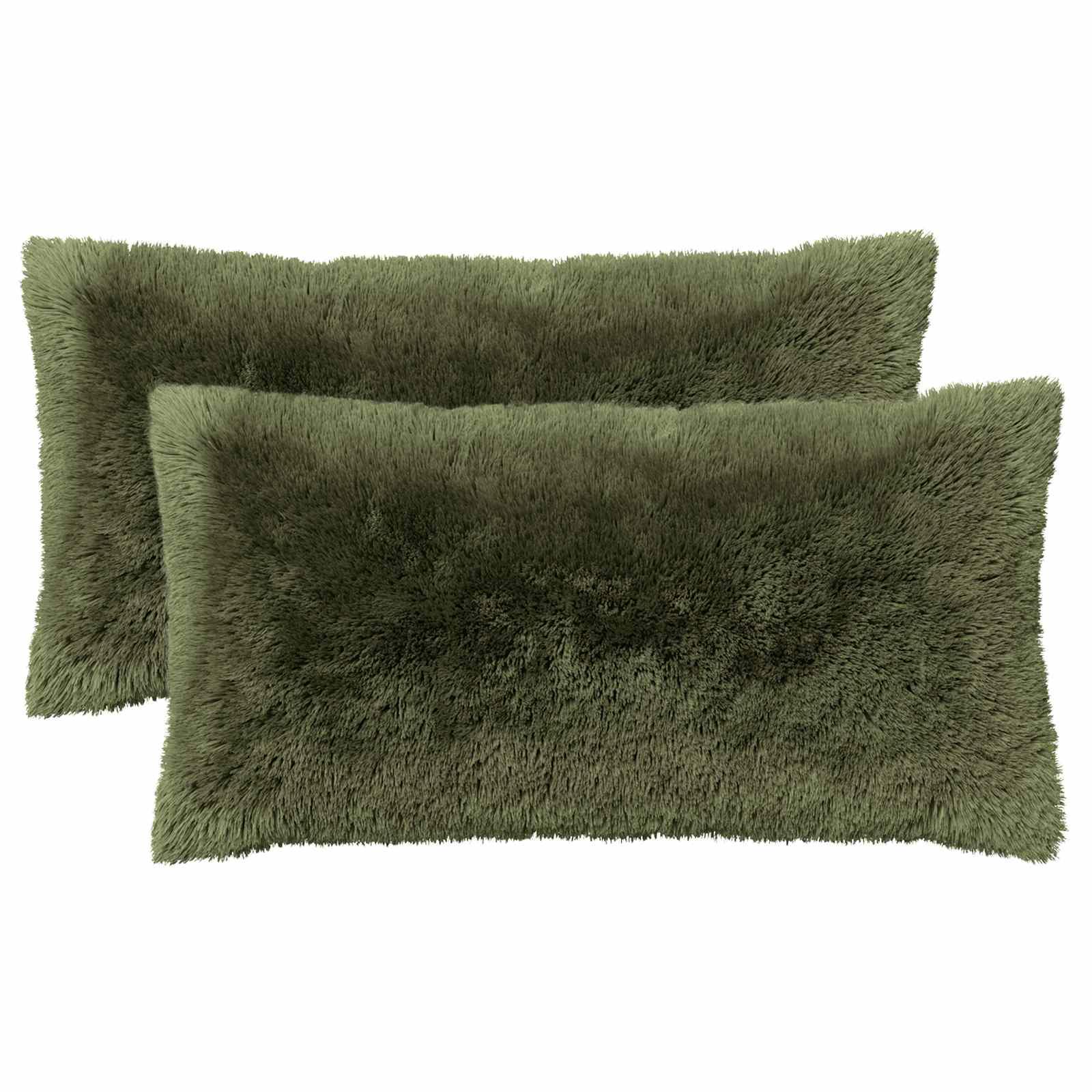 Pyntepuder HEERLEN 2 stk. i grøn PV fleece 40 x 70 cm