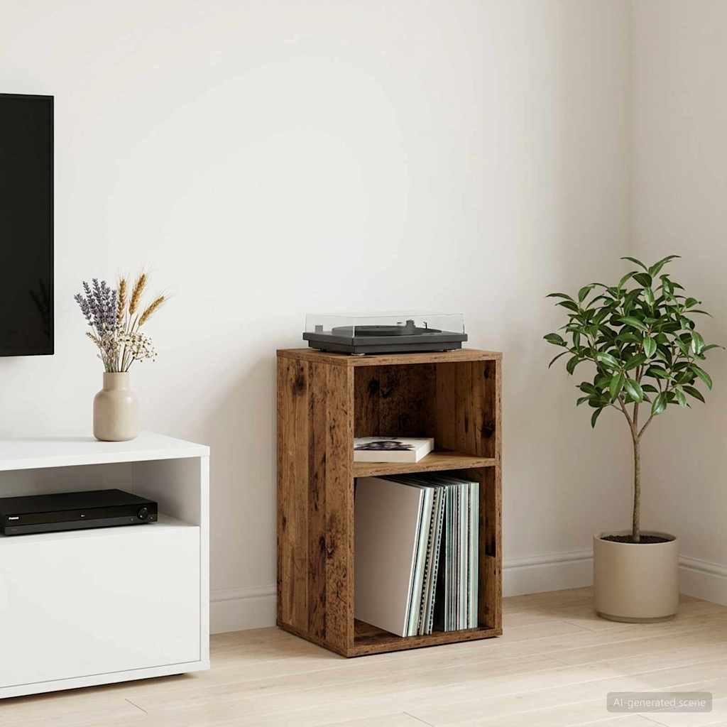 Pladeskab i gammelt træ 38 x 33 x 61 cm - TV-bord og opbevaring i konstrueret træ