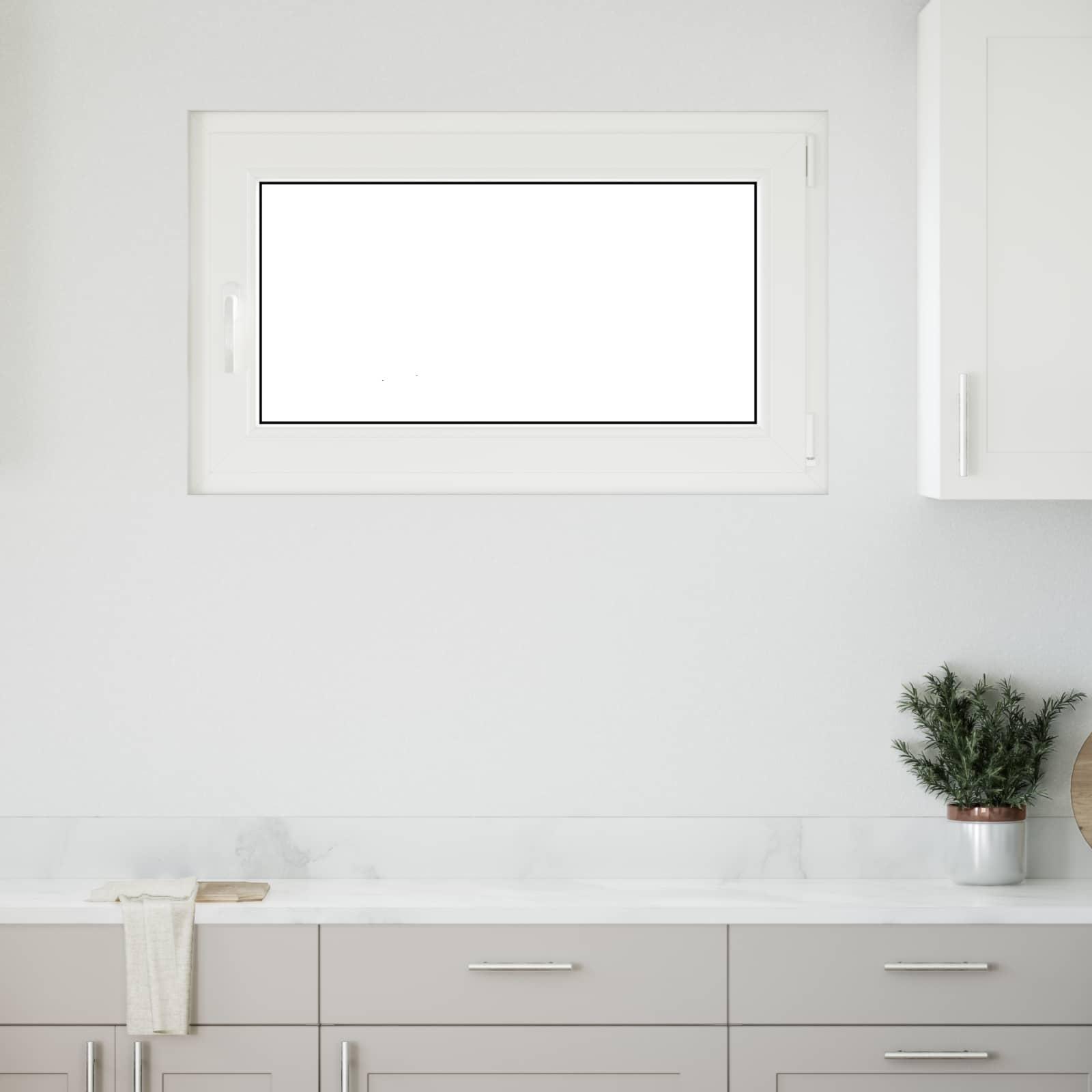 Kip & drej kældervindue RISOR 100 x 70 cm i PVC og glas, hvid