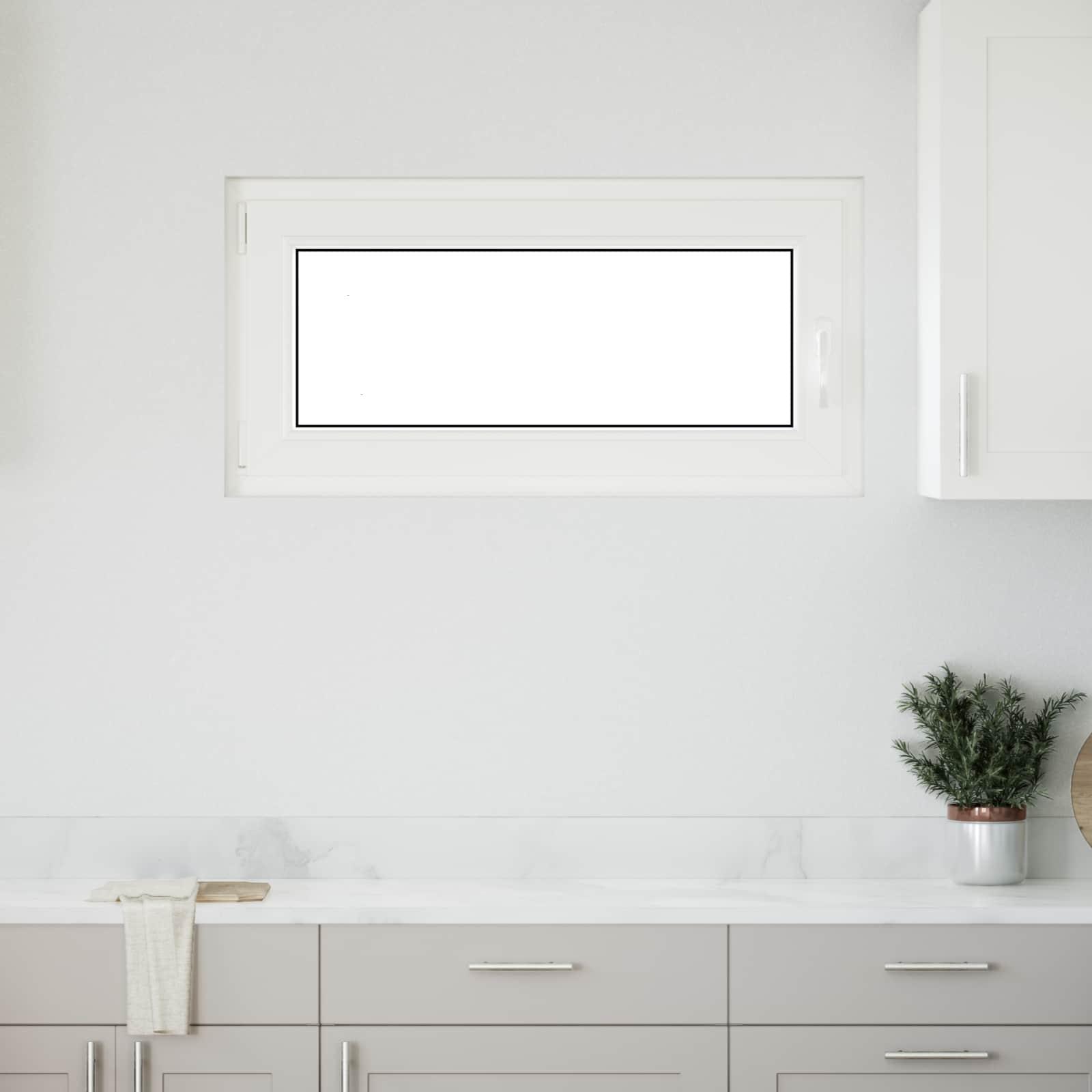 Kip- og drej kældervindue RISOR 100 x 50 cm i PVC og glas, hvid